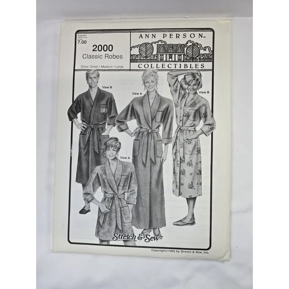 Vintage 1990s Stretch & Sew Ann Person Sewing Pattern 2000 - Classic Robes